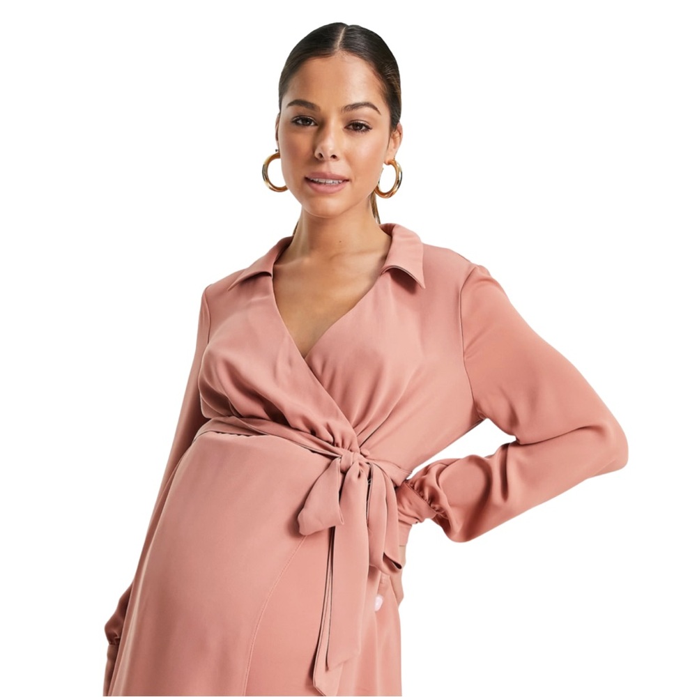 Terracotta Midi Wrap Dress - Picture 4 of 11